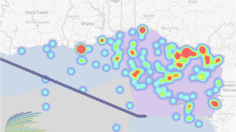 West Africa Piracy heatmap